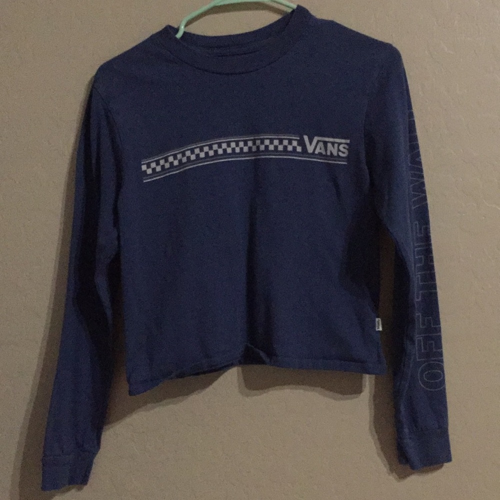 Vans off the whale blue checkered long sleeve tee
